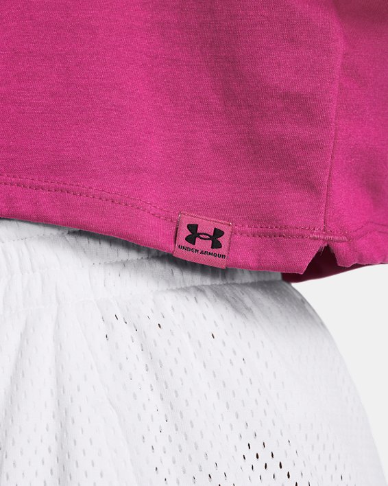 Women's UA Campus Boxy Crop Short Sleeve, Pink, pdpMainDesktop image number 2